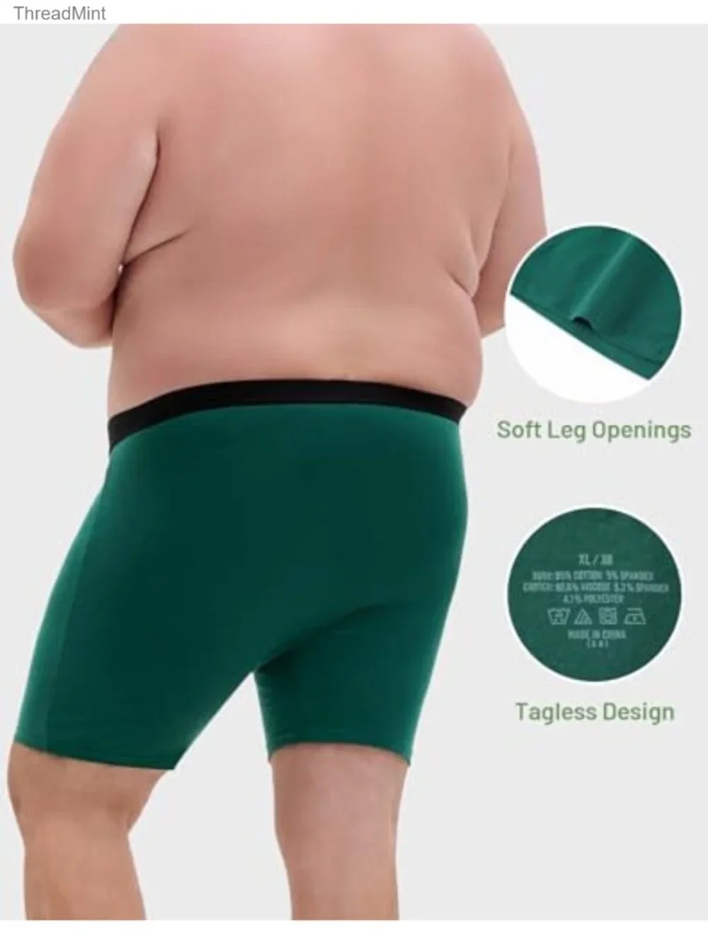 Men's Big & Tall Moisture Wicking Cotton Boxer Briefs 4-Pack